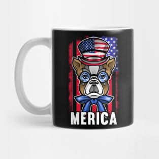 Merica Patriot BullDog American Flag Independence Day 4th of July Mug